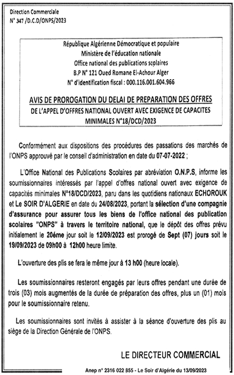 N° 18 P 1 FR - Office national des publications scolaires