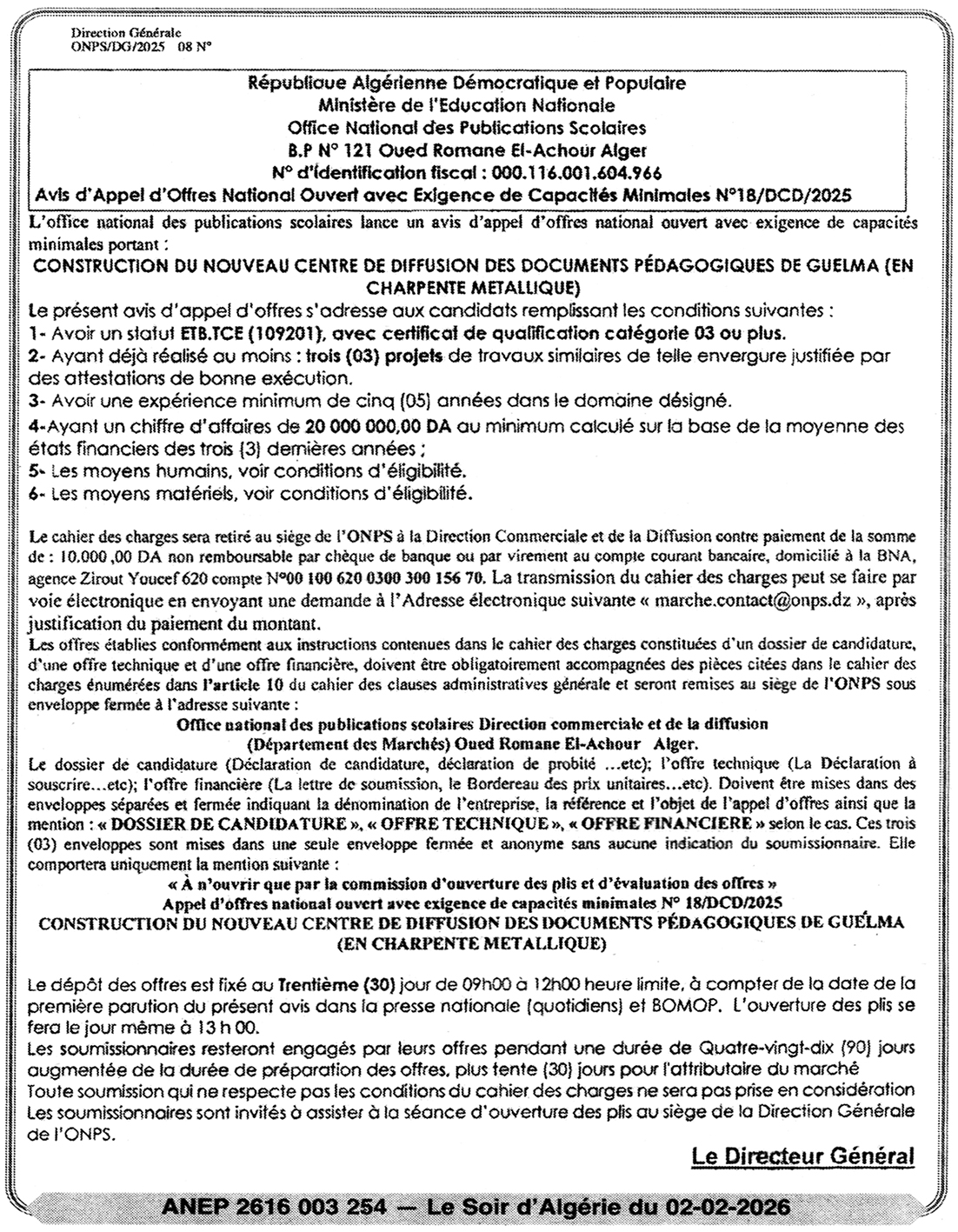 N°18 FR - Office national des publications scolaires