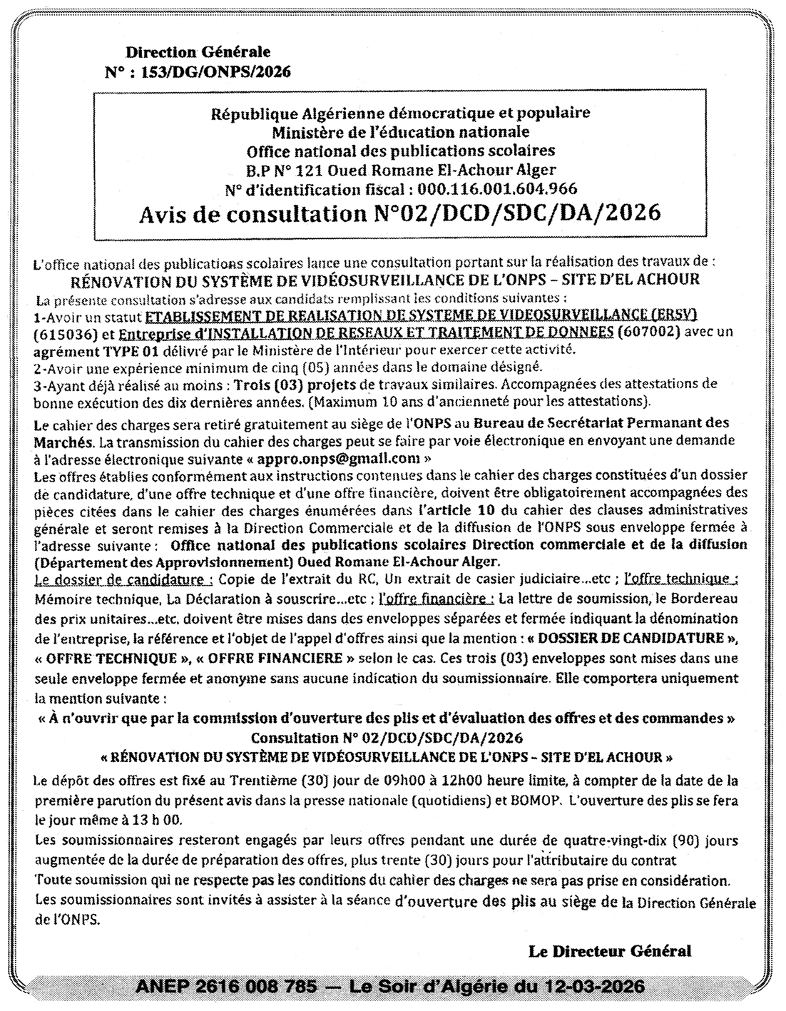 N° 02 FR - Office national des publications scolaires